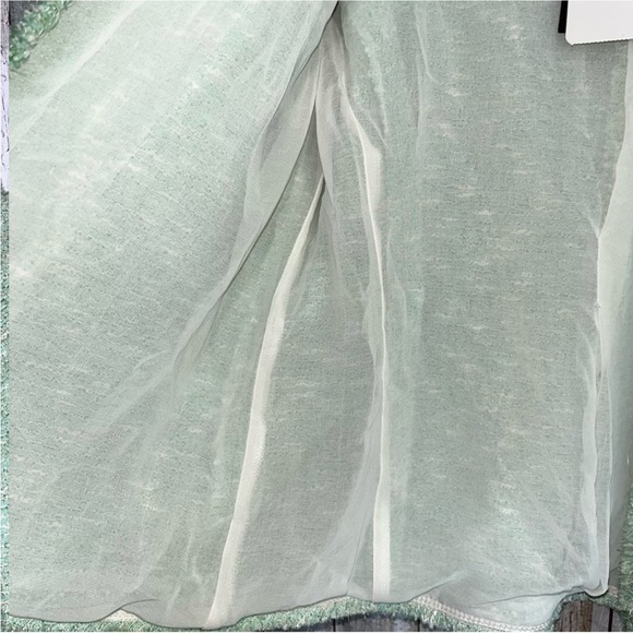 NWT Zara Fantasy Tweed Boucle Mint Button Blazer Rare - Picture 6 of 9